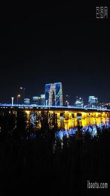苏州工业园区夜景桥梁灯光